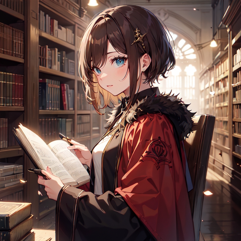 unaccompanied-teen-female-alone-holding-bookshelf-book-indoors-looking-at-viewer-blue-eyes-Created-using-gapClearVae23_v10-on-Stable-Diffusion